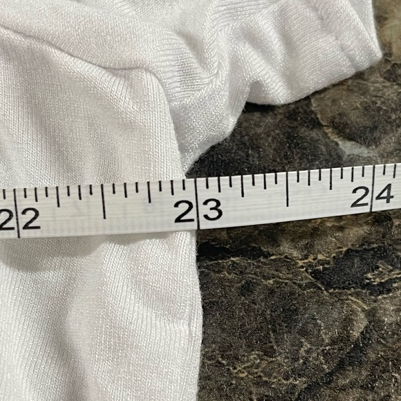 Laura Scott Women's XL White Casual Tee Shirt with beading around neck - Picture 6 of 11